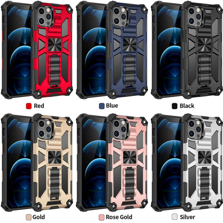 Premium iPhone Case MagSafe Compatible Rugged Armor Camouflage Kickstand Shockproof Protective Cover Camera Lens Protection Heavy Duty Design