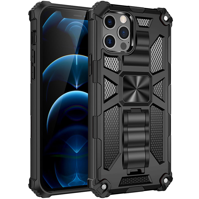 Premium iPhone Case MagSafe Compatible Rugged Armor Camouflage Kickstand Shockproof Protective Cover Camera Lens Protection Heavy Duty Design