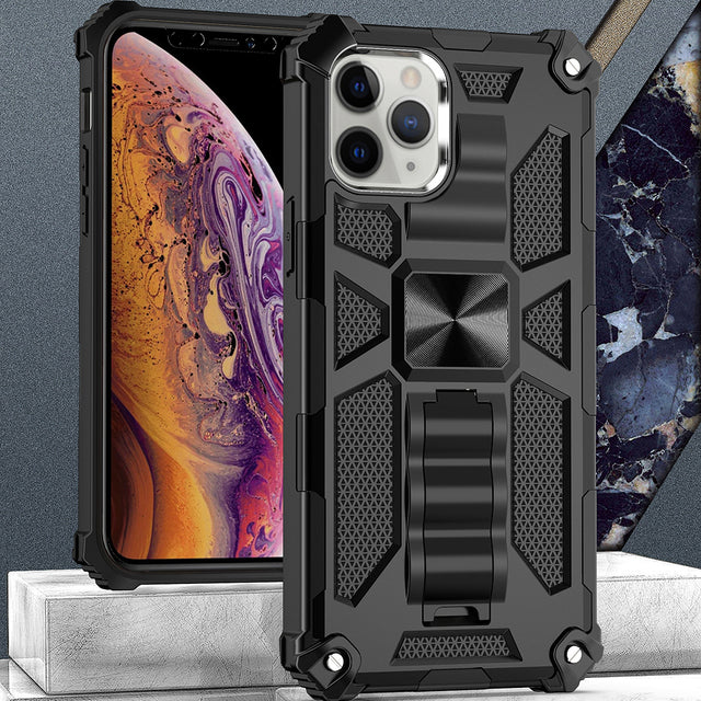 Premium iPhone Case MagSafe Compatible Rugged Armor Camouflage Kickstand Shockproof Protective Cover Camera Lens Protection Heavy Duty Design