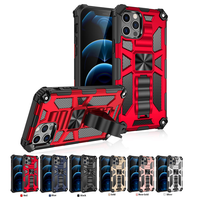 Premium iPhone Case MagSafe Compatible Rugged Armor Camouflage Kickstand Shockproof Protective Cover Camera Lens Protection Heavy Duty Design