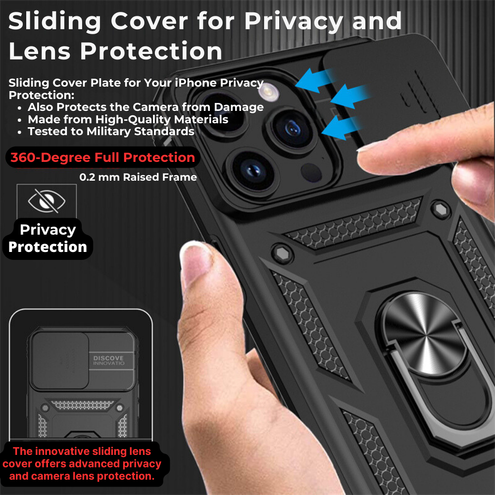 Premium iPhone Case MagSafe Compatible Rugged Armor Kickstand Card Holder Shockproof Protective Cover 360 Protection Camera Lens Protection Heavy Duty Design