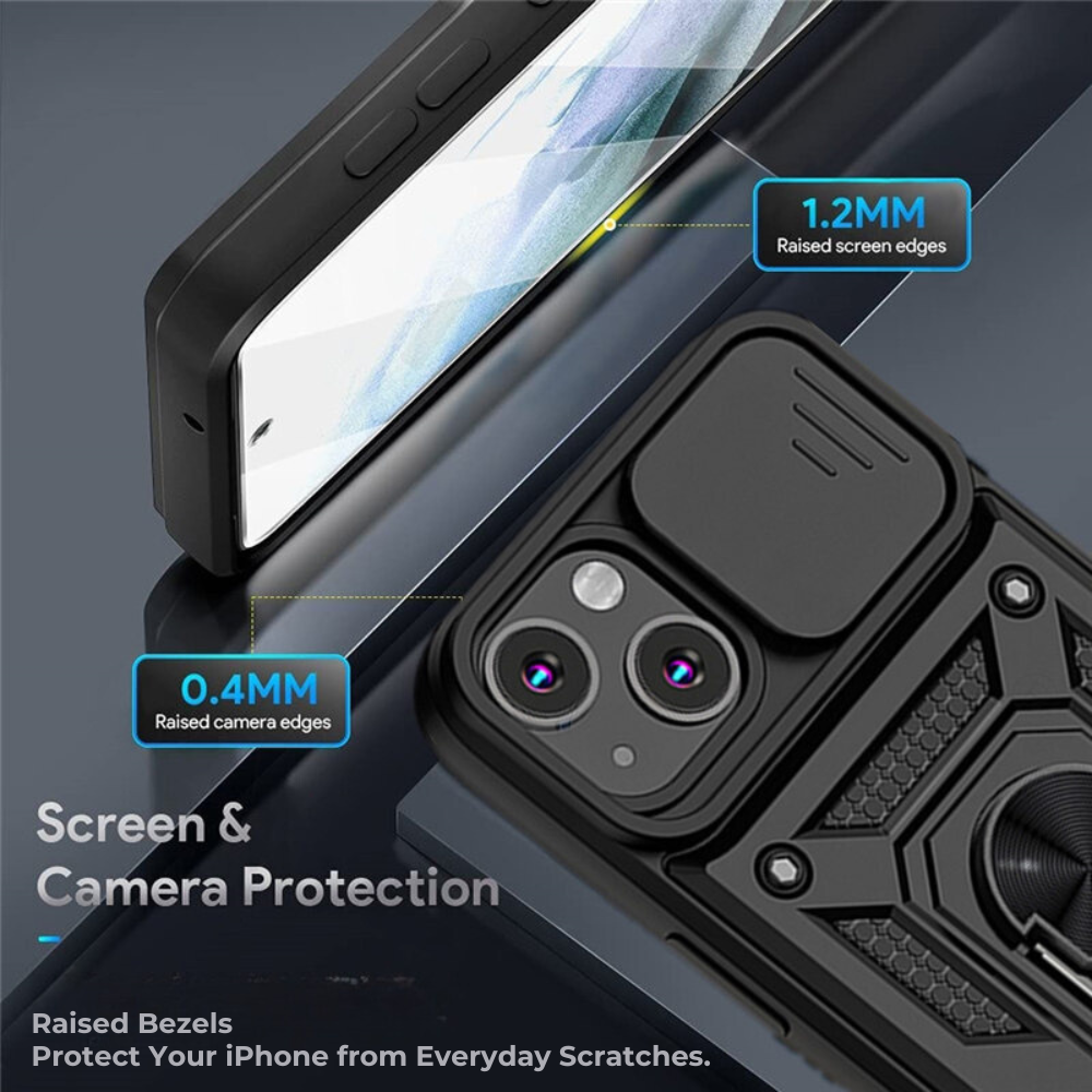 Premium iPhone Case MagSafe Compatible Rugged Armor Kickstand Card Holder Shockproof Protective Cover 360 Protection Camera Lens Protection Heavy Duty Design