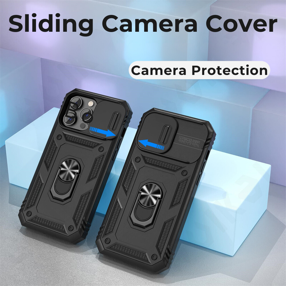 Premium iPhone Case MagSafe Compatible Rugged Armor Kickstand Card Holder Shockproof Protective Cover 360 Protection Camera Lens Protection Heavy Duty Design