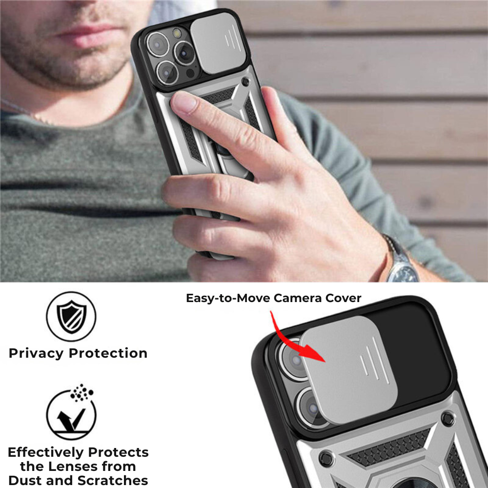 Premium iPhone Case MagSafe Compatible Rugged Armor Kickstand Card Holder Shockproof Protective Cover 360 Protection Camera Lens Protection Heavy Duty Design