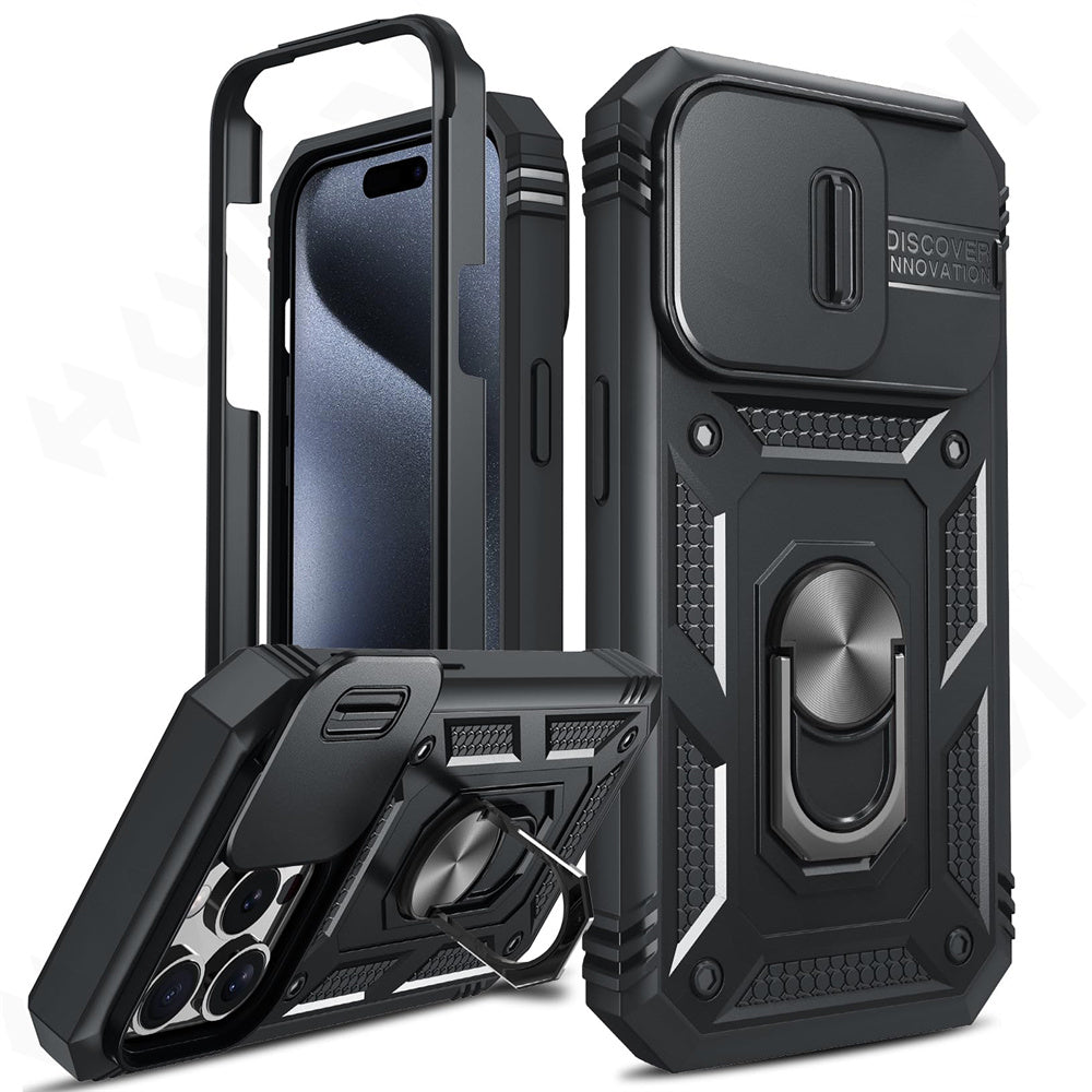 Premium iPhone Case MagSafe Compatible Rugged Armor Kickstand Card Holder Shockproof Protective Cover 360 Protection Camera Lens Protection Heavy Duty Design