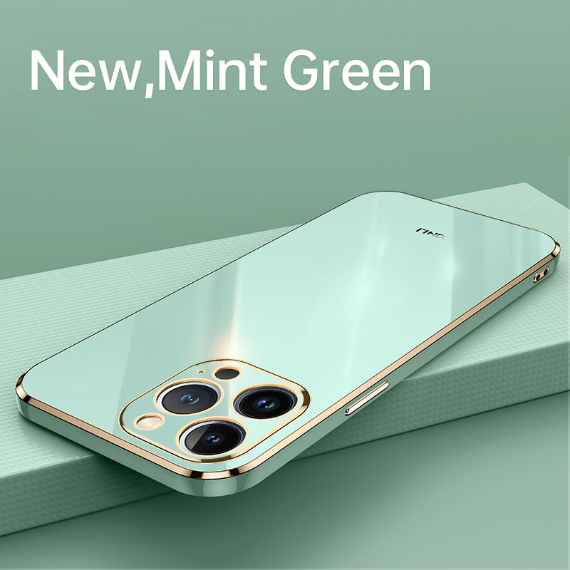 Premium iPhone Case MagSafe Compatible Silicone Shockproof Protective Cover Glossy Square Texture Camera Lens Protection Slim Design
