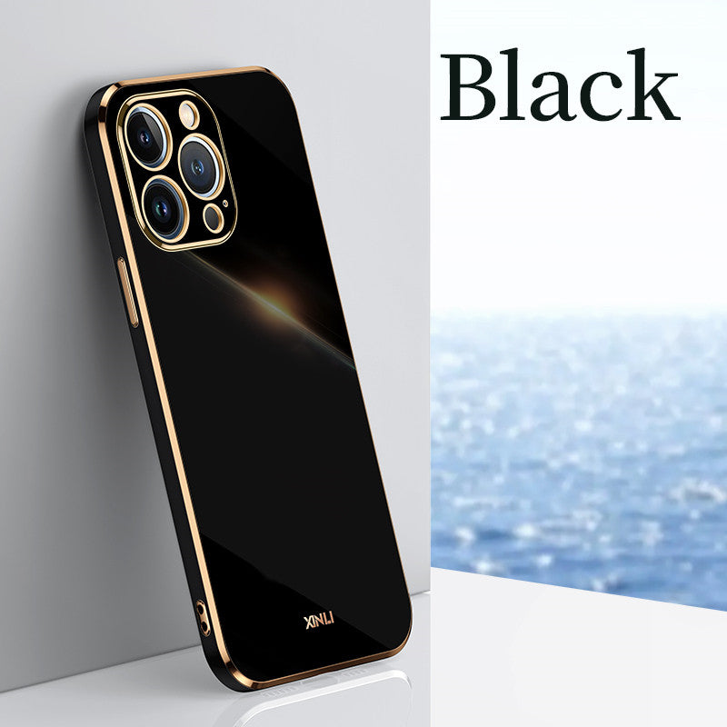 Premium iPhone Case MagSafe Compatible Silicone Shockproof Protective Cover Glossy Square Texture Camera Lens Protection Slim Design