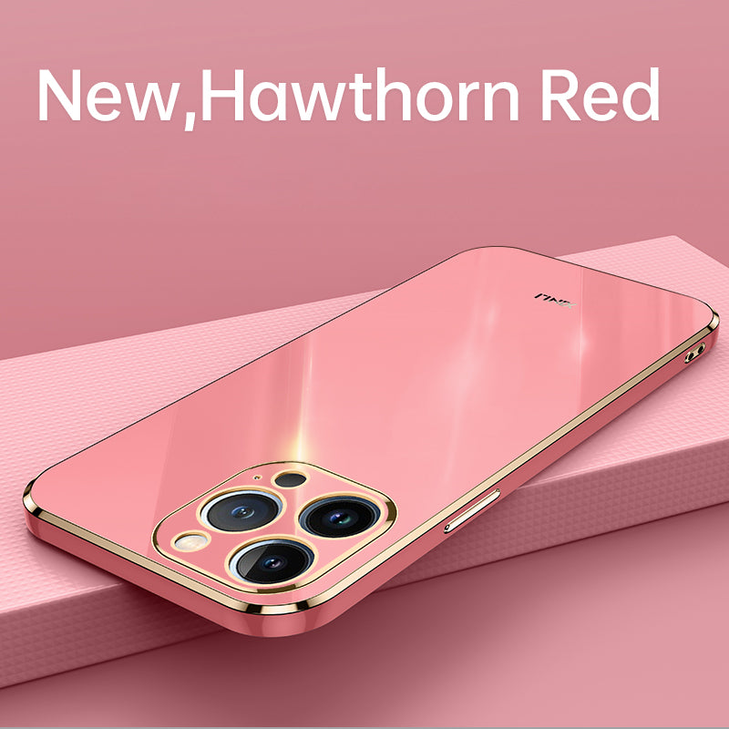 Premium iPhone Case MagSafe Compatible Silicone Shockproof Protective Cover Glossy Square Texture Camera Lens Protection Slim Design