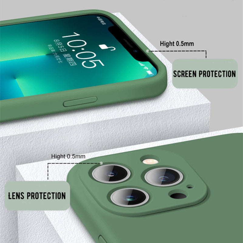 Premium iPhone Case MagSafe Compatible Square Liquid Silicone Shockproof Protective Cover Camera Lens Protection Slim Design