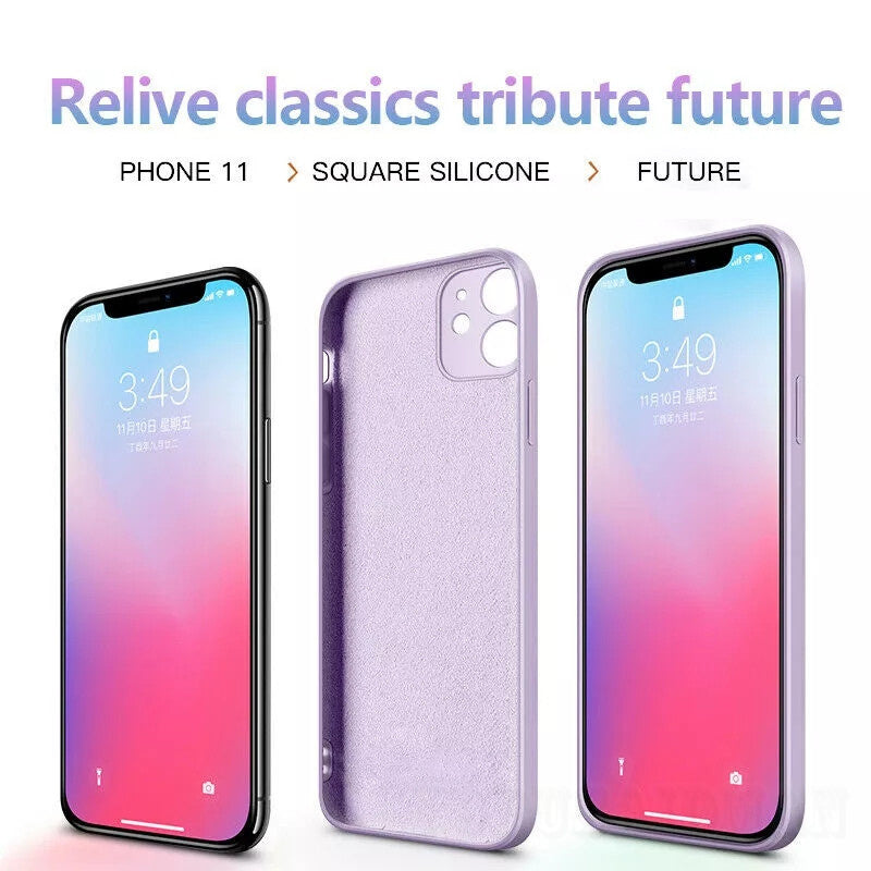 Premium iPhone Case MagSafe Compatible Square Liquid Silicone Shockproof Protective Cover Camera Lens Protection Slim Design