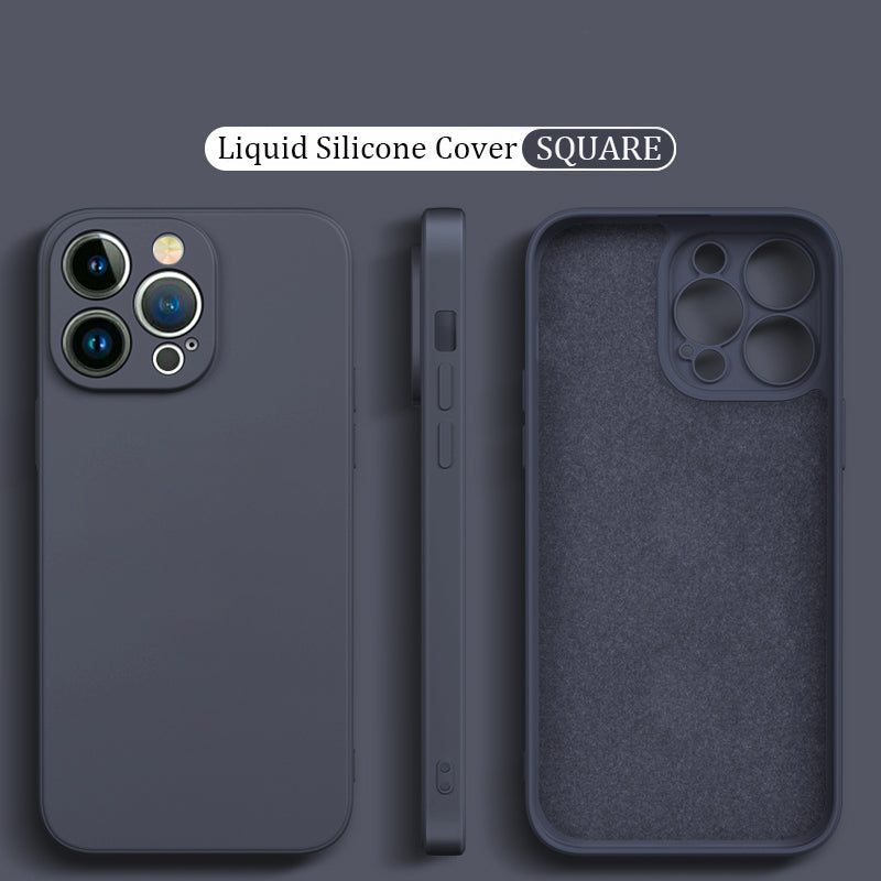 Premium iPhone Case MagSafe Compatible Square Liquid Silicone Shockproof Protective Cover Camera Lens Protection Slim Design