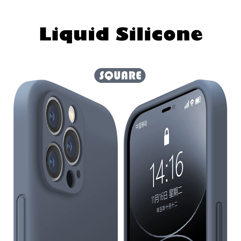 Premium iPhone Case MagSafe Compatible Square Liquid Silicone Shockproof Protective Cover Camera Lens Protection Slim Design