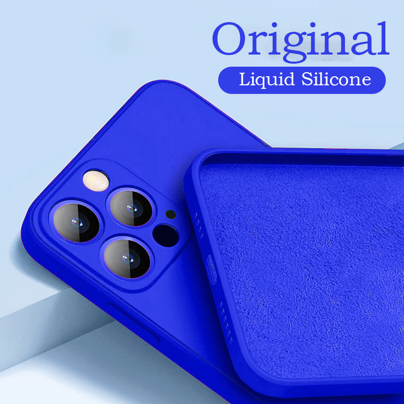Premium iPhone Case MagSafe Compatible Square Liquid Silicone Shockproof Protective Cover Camera Lens Protection Slim Design