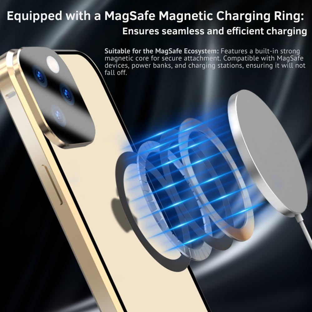 Premium iPhone Case MagSafe Compatible Transparent Full Body Aluminum Frame Tempered Glass Shockproof Protective Cover Camera Lens Protection