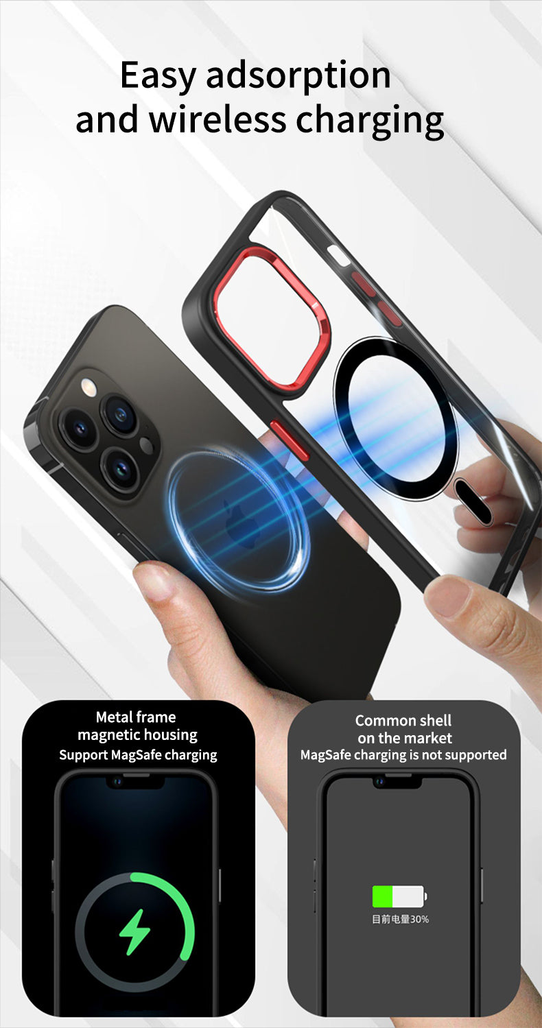 Premium iPhone Case MagSafe Compatible Transparent Hybrid Shockproof Protective Cover Clear HD Design Camera Lens Protection Slim Profile