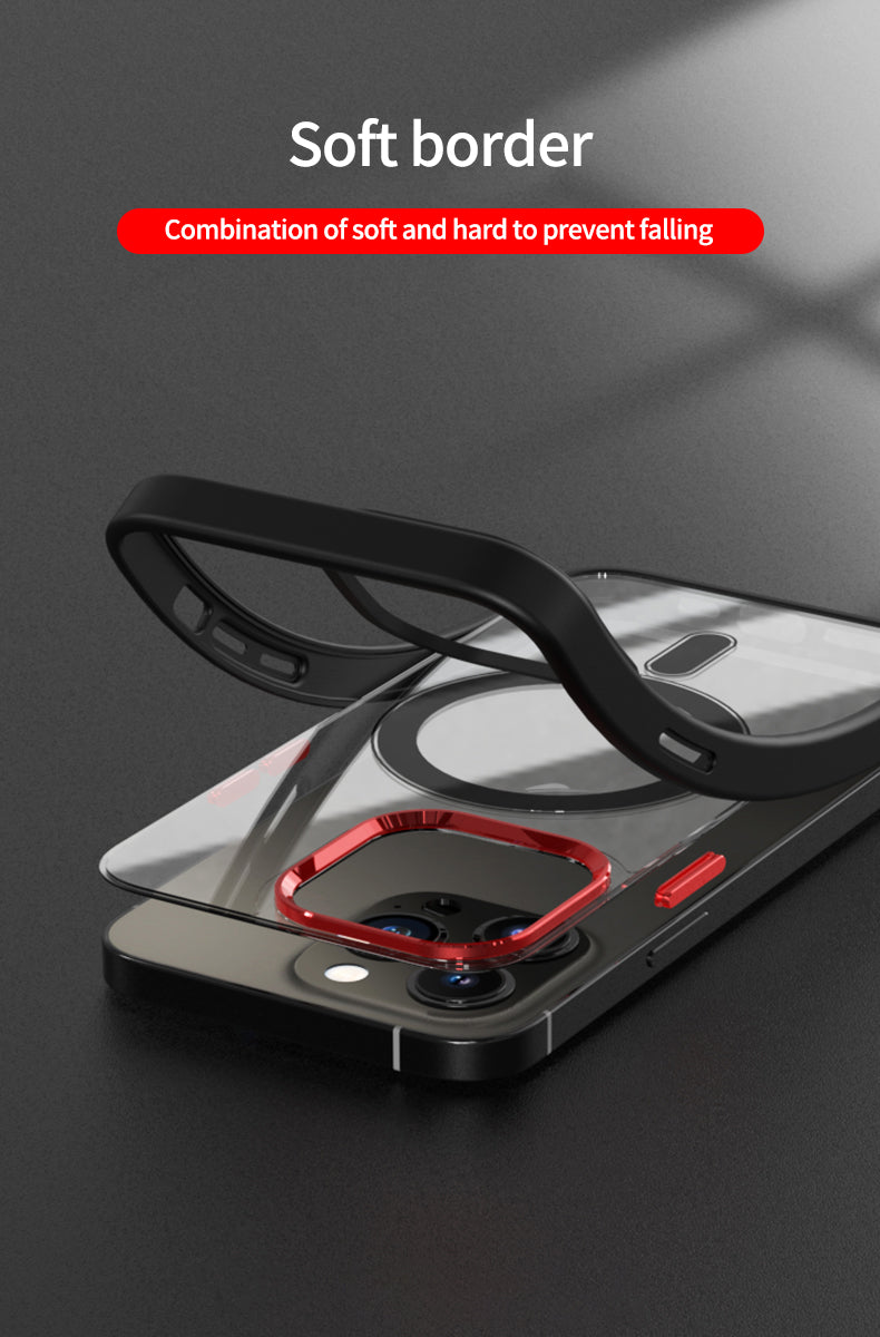 Premium iPhone Case MagSafe Compatible Transparent Hybrid Shockproof Protective Cover Clear HD Design Camera Lens Protection Slim Profile