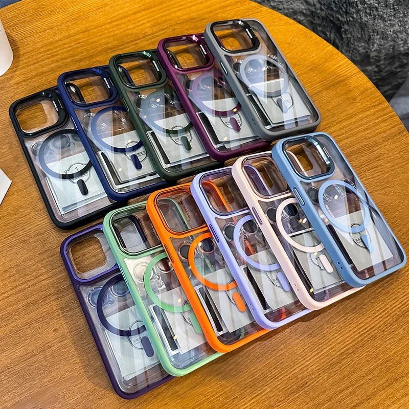 Premium iPhone Case MagSafe Compatible Transparent Hybrid Shockproof Protective Cover Clear HD Design Camera Lens Protection Slim Profile