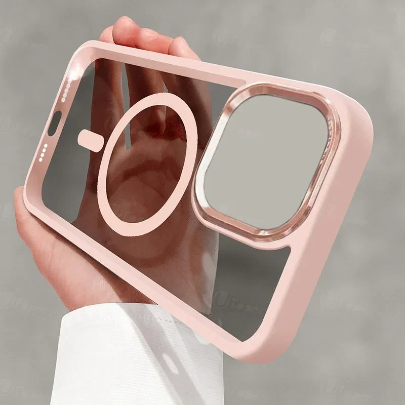 Premium iPhone Case MagSafe Compatible Transparent Hybrid Shockproof Protective Cover Clear HD Design Camera Lens Protection Slim Profile