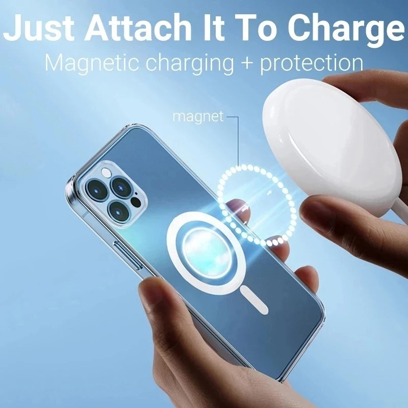 Premium iPhone Case MagSafe Compatible Transparent Ultra Thin Shockproof Protective Cover Frameless Clear Design Camera Lens Protection Slim Profile