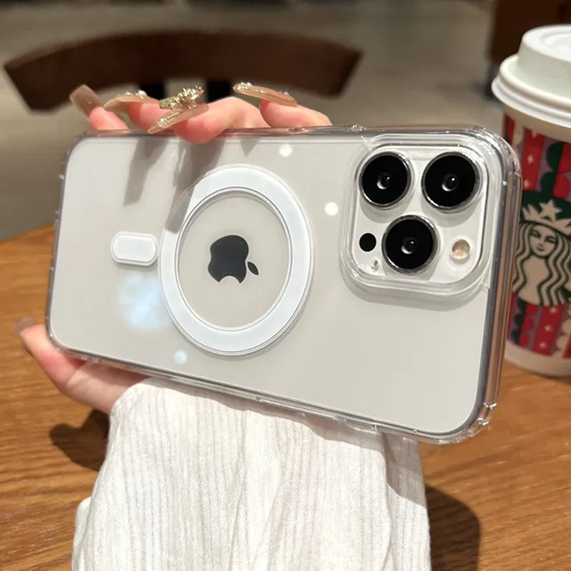 Premium iPhone Case MagSafe Compatible Transparent Ultra Thin Shockproof Protective Cover Frameless Clear Design Camera Lens Protection Slim Profile