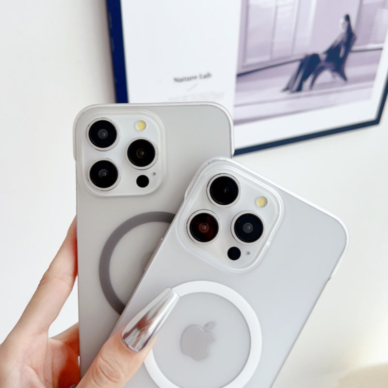 Premium iPhone Case MagSafe Compatible Transparent Ultra Thin Shockproof Protective Cover Frameless Clear Design Camera Lens Protection Slim Profile