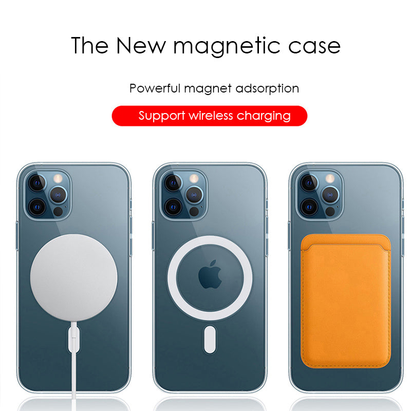 Premium iPhone Case MagSafe Compatible Transparent Ultra Thin Shockproof Protective Cover Frameless Clear Design Camera Lens Protection Slim Profile