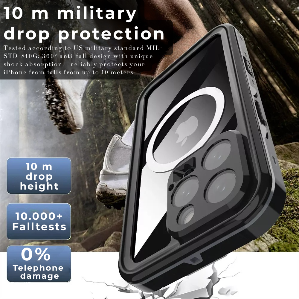 Premium iPhone Case MagSafe Compatible Waterproof IP68 Shockproof Protective Cover 360 Full Body Sealed Design Camera Lens Protection Dustproof