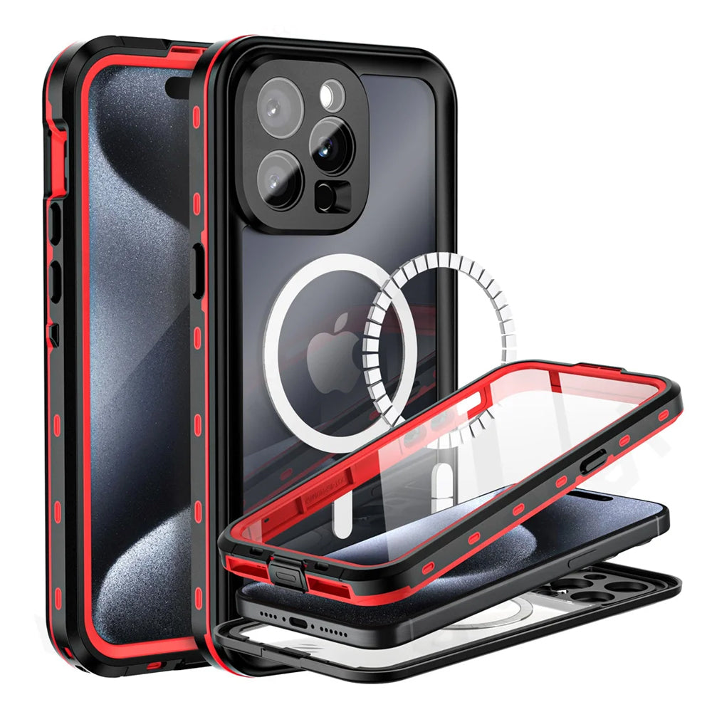 Premium iPhone Case MagSafe Compatible Waterproof IP68 Shockproof Protective Cover 360 Full Body Sealed Design Camera Lens Protection Dustproof
