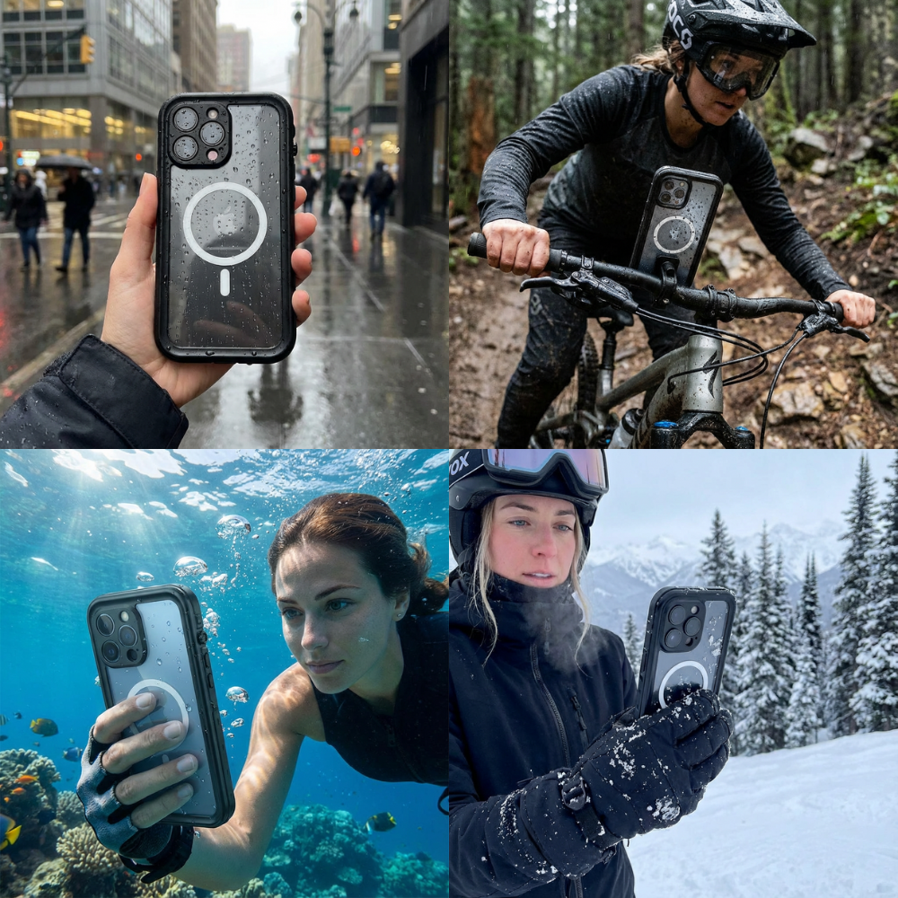 Premium iPhone Case MagSafe Compatible Waterproof IP68 Shockproof Protective Cover 360 Full Body Sealed Design Camera Lens Protection Dustproof