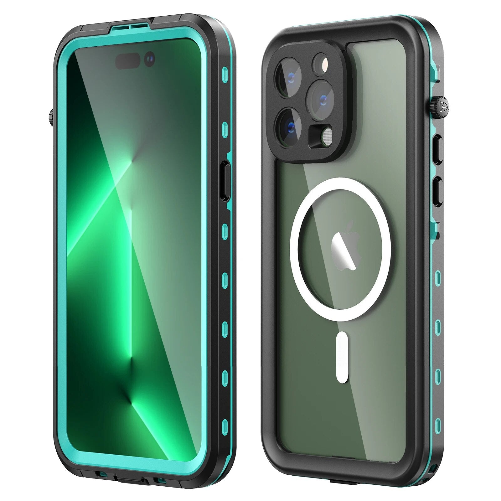 Premium iPhone Case MagSafe Compatible Waterproof IP68 Shockproof Protective Cover 360 Full Body Sealed Design Camera Lens Protection Transparent
