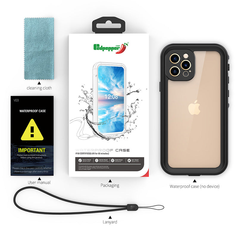 Premium iPhone Case MagSafe Compatible Waterproof IP68 Shockproof Protective Cover 360 Full Body Sealed Design Camera Lens Protection Transparent