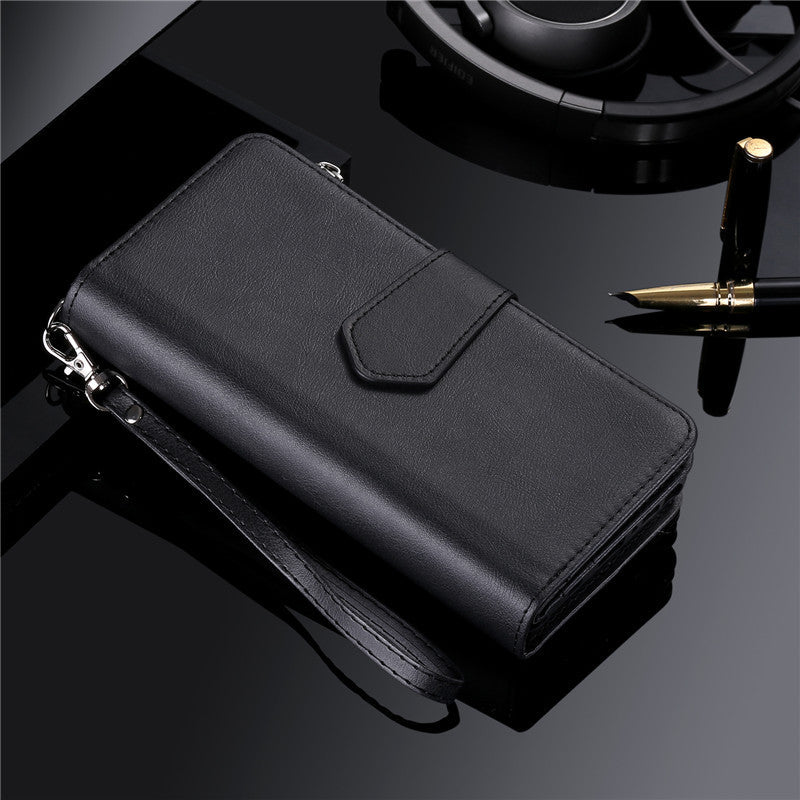 Premium iPhone Case Magnetic Detachable Wallet Flip Cover PU Leather Card Holder Handbag Design Stand Feature Shockproof Full Protection