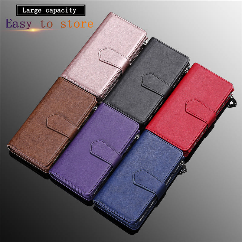 Premium iPhone Case Magnetic Detachable Wallet Flip Cover PU Leather Card Holder Handbag Design Stand Feature Shockproof Full Protection