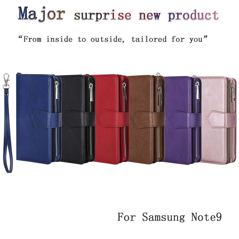 Premium iPhone Case Magnetic Detachable Wallet Flip Cover PU Leather Card Holder Handbag Design Stand Feature Shockproof Full Protection