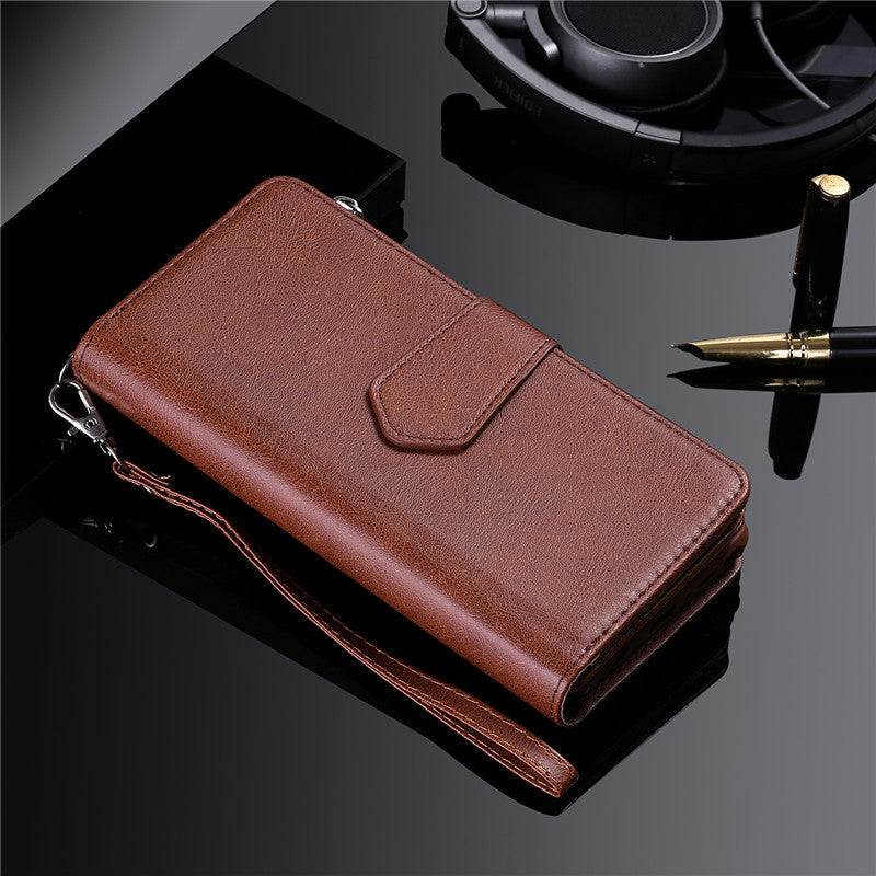 Premium iPhone Case Magnetic Detachable Wallet Flip Cover PU Leather Card Holder Handbag Design Stand Feature Shockproof Full Protection