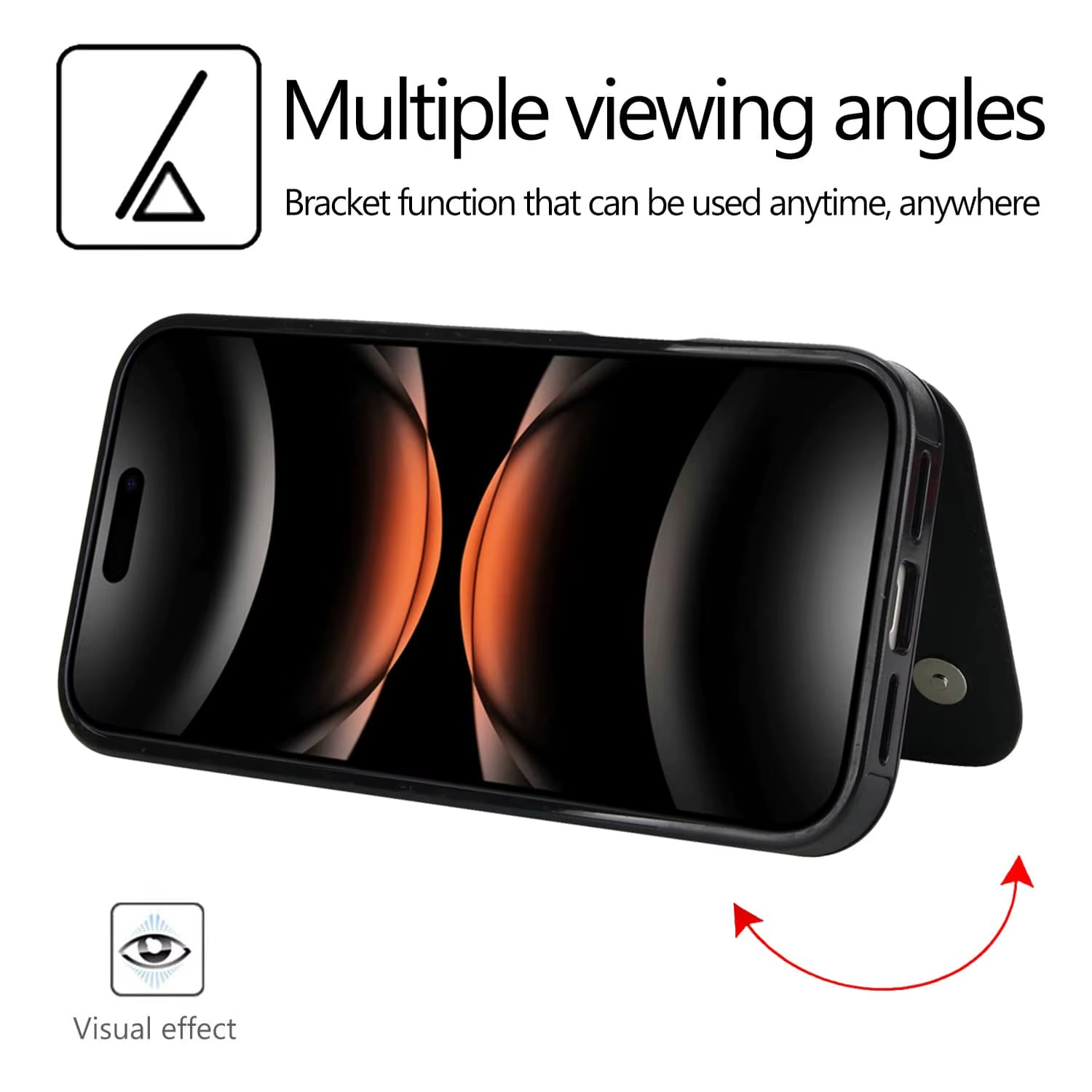 Premium iPhone Case Magnetic Flip Wallet Cover Faux Leather Card Holder Kickstand Shockproof Protection Full Camera Lens Guard