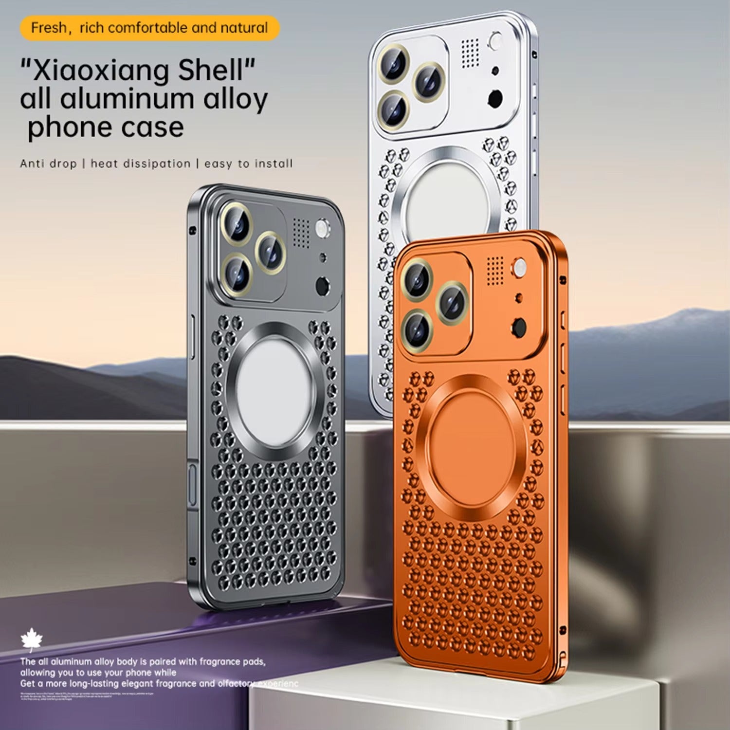 Premium iPhone Case Magnetic Protective Cover Aluminum Alloy Frame Heat Dissipation Metal Design Shockproof Anti Fall Camera Lens Guard Slim Structure
