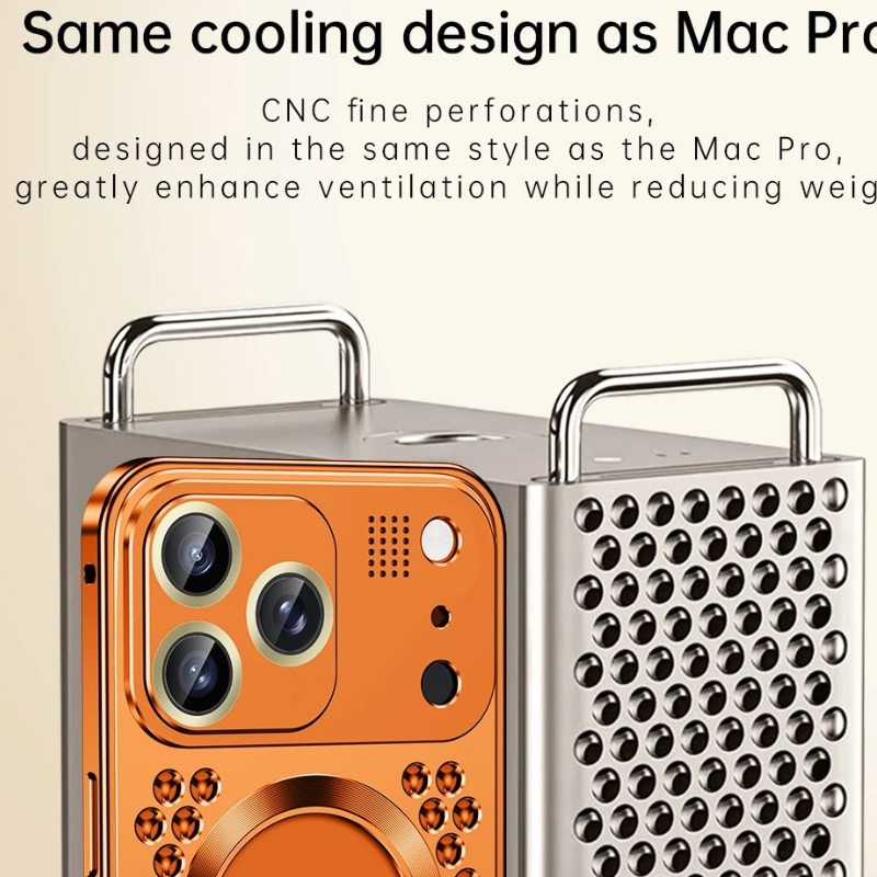 Premium iPhone Case Magnetic Protective Cover Aluminum Alloy Frame Heat Dissipation Metal Design Shockproof Anti Fall Camera Lens Guard Slim Structure