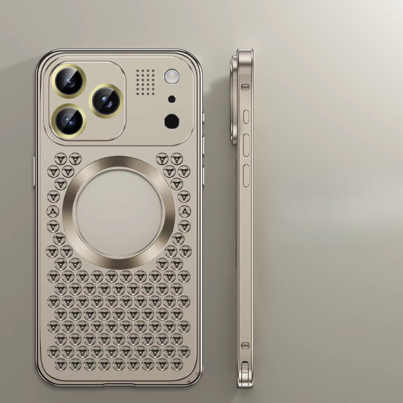 Premium iPhone Case Magnetic Protective Cover Aluminum Alloy Frame Heat Dissipation Metal Design Shockproof Anti Fall Camera Lens Guard Slim Structure