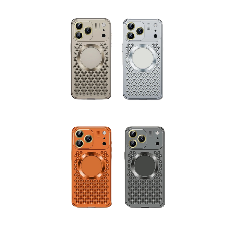 Premium iPhone Case Magnetic Protective Cover Aluminum Alloy Frame Heat Dissipation Metal Design Shockproof Anti Fall Camera Lens Guard Slim Structure