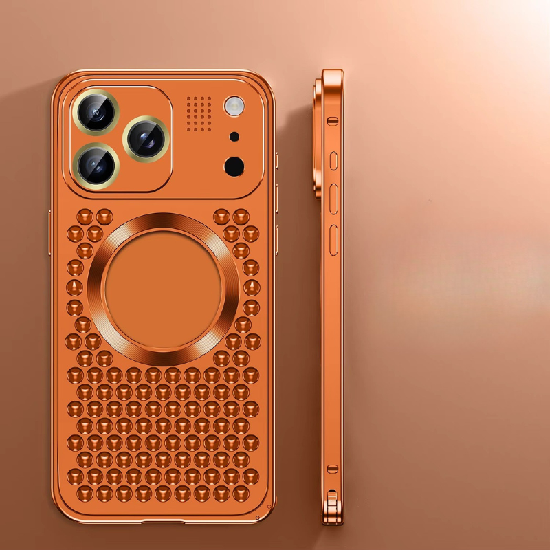 Premium iPhone Case Magnetic Protective Cover Aluminum Alloy Frame Heat Dissipation Metal Design Shockproof Anti Fall Camera Lens Guard Slim Structure