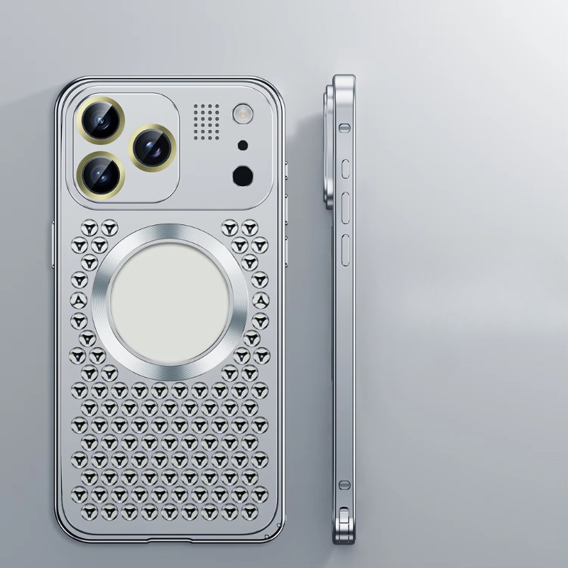 Premium iPhone Case Magnetic Protective Cover Aluminum Alloy Frame Heat Dissipation Metal Design Shockproof Anti Fall Camera Lens Guard Slim Structure