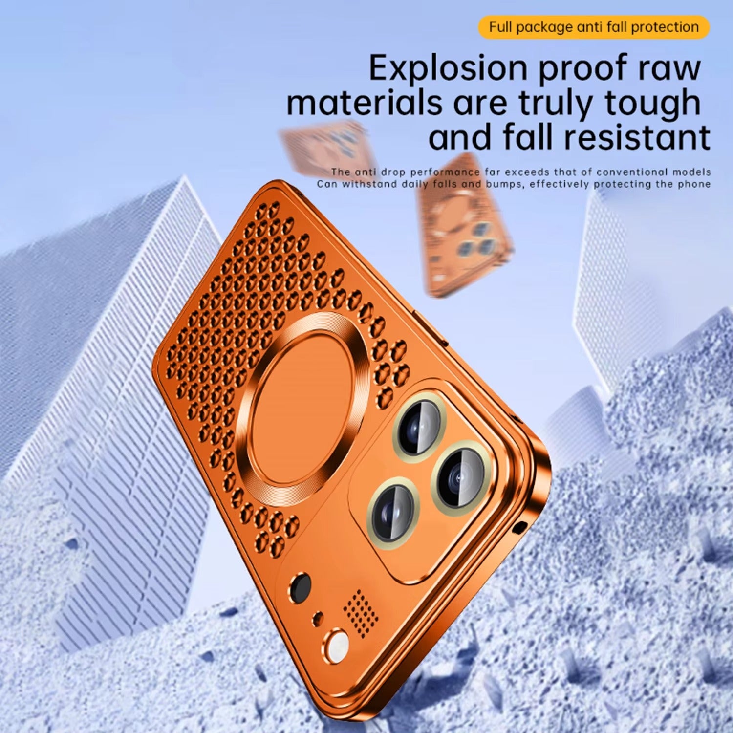 Premium iPhone Case Magnetic Protective Cover Aluminum Alloy Frame Heat Dissipation Metal Design Shockproof Anti Fall Camera Lens Guard Slim Structure