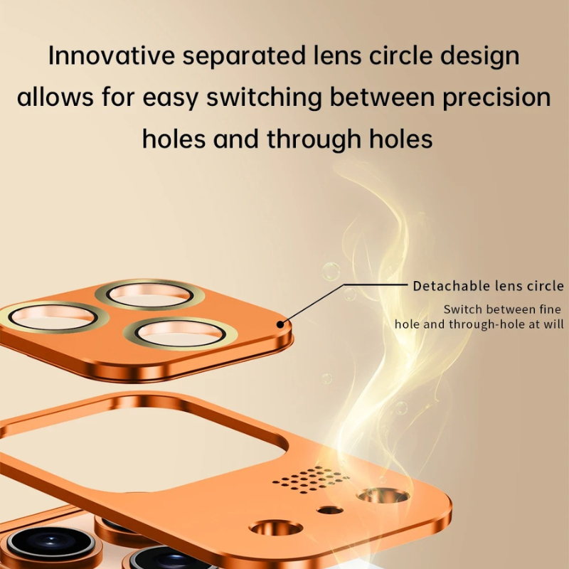 Premium iPhone Case Magnetic Protective Cover Aluminum Alloy Frame Heat Dissipation Metal Design Shockproof Anti Fall Camera Lens Guard Slim Structure
