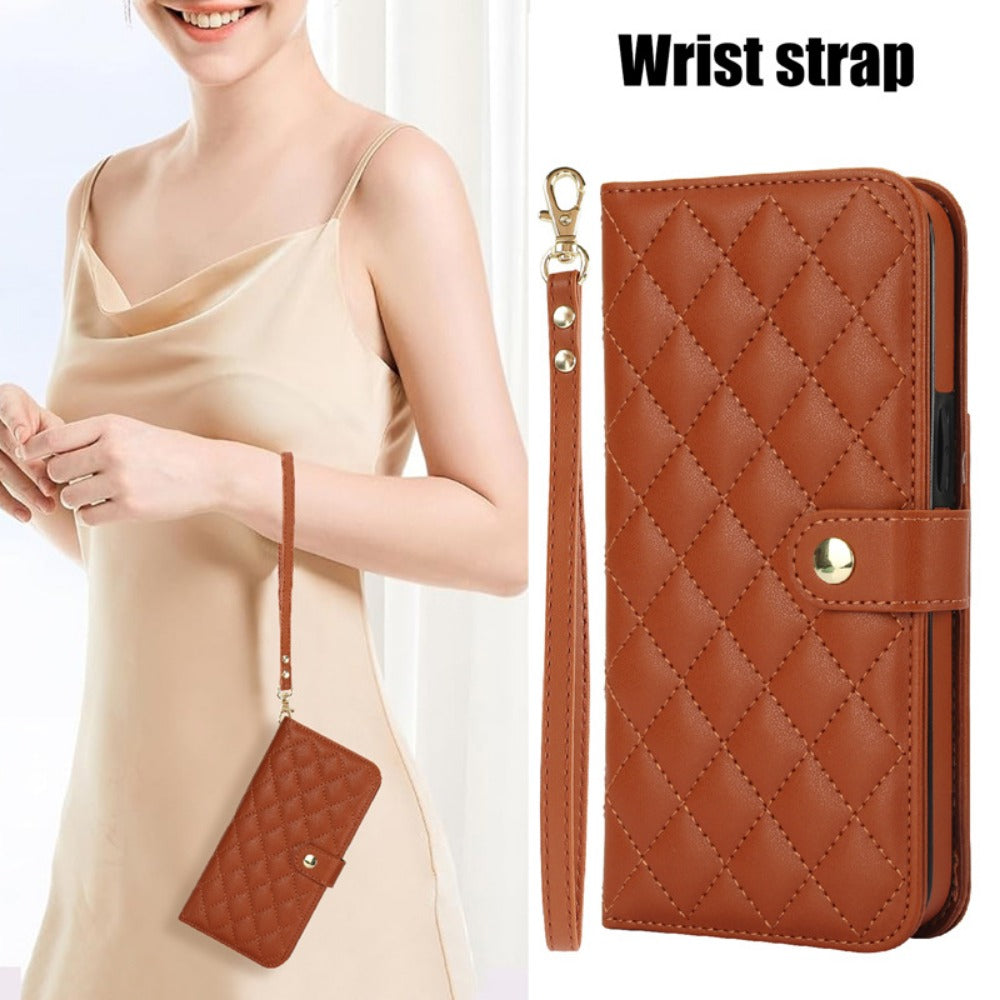 Premium iPhone Case RFID Blocking Wallet Crossbody Flip Cover PU Leather Card Holder Magnetic Closure Shockproof Protection Adjustable Strap Full Coverage