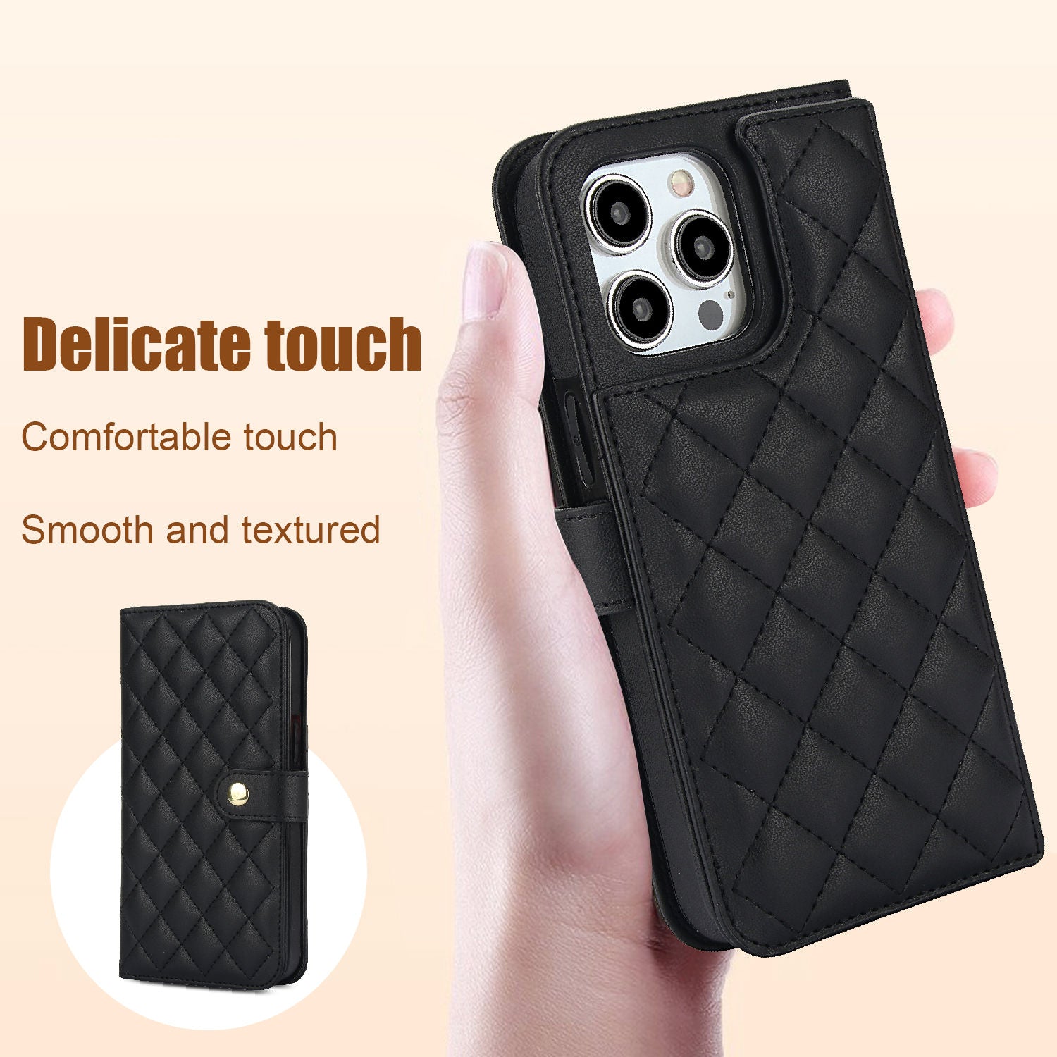 Premium iPhone Case RFID Blocking Wallet Crossbody Flip Cover PU Leather Card Holder Magnetic Closure Shockproof Protection Adjustable Strap Full Coverage
