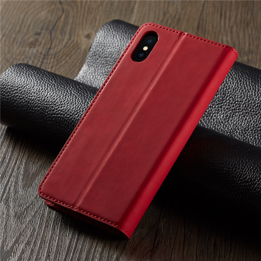 Premium iPhone Case Suede Leather Wallet Flip Cover Card Holder Magnetic Closure Shockproof Protection Full Body Slim Design