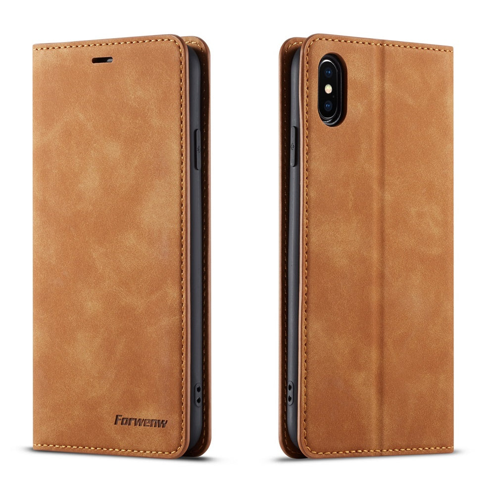Premium iPhone Case Suede Leather Wallet Flip Cover Card Holder Magnetic Closure Shockproof Protection Full Body Slim Design