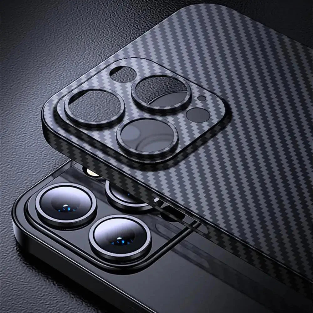 Premium iPhone Case Ultra Thin Carbon Fiber Matte Protective Cover 0.2mm PP Back Lightweight Scratch Resistant Slim Minimalist Design