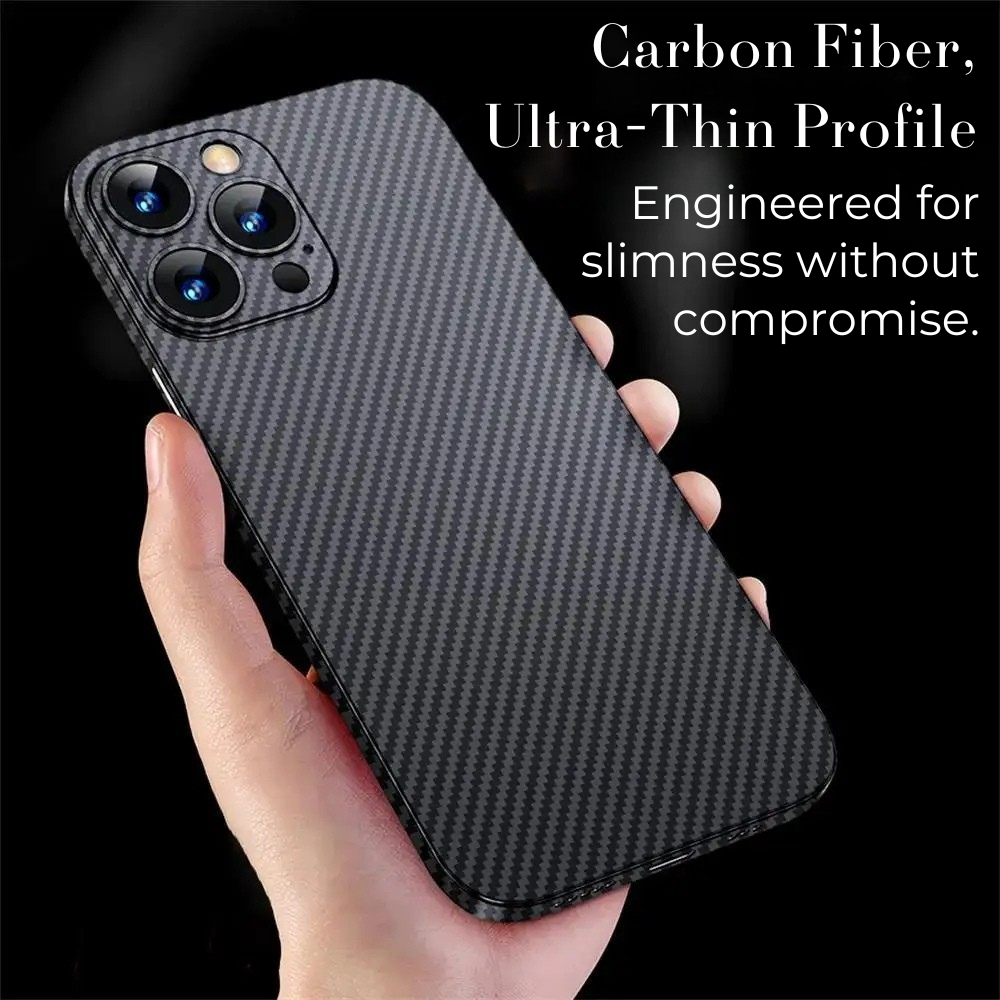 Premium iPhone Case Ultra Thin Carbon Fiber Matte Protective Cover 0.2mm PP Back Lightweight Scratch Resistant Slim Minimalist Design